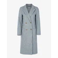 manteau long coupe droite feutr�� - gris chin�� - femme -