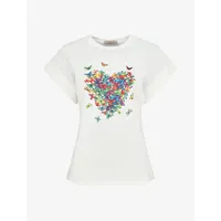t-shirt �� manches courtes imprim�� papillons en coeur - femme -