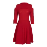 robe patineuse coupe franche �� ��paules nues - rouge - femme -