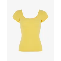 t-shirt c��tel�� basique - jaune - femme -