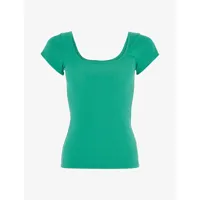 t-shirt c��tel�� basique - vert - femme -
