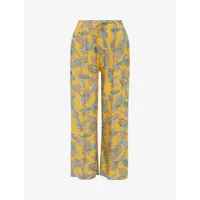 pantalon �� imprim�� feuilles color��es - jaune - femme -