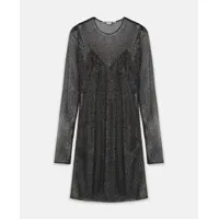 stella mccartney - robe nuisette en dentelle guipure, femme, noir, taille: 36
