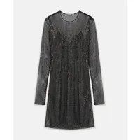 stella mccartney - robe nuisette en dentelle guipure, femme, noir, taille: 38