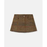 stella mccartney - mini jupe en tweed de laine, femme, marron, taille: 42