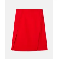 stella mccartney - jupe trapèze fendue sur le devant, femme, rouge vif, taille: 38