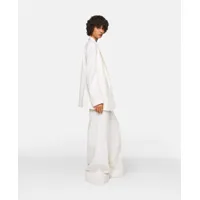 stella mccartney - high-rise wool tuxedo trousers, femme, chalk white, taille: 38