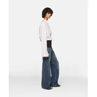 stella mccartney - jean style smoking, femme, vintage wash denim, taille: 31
