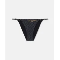 stella mccartney - culotte de bikini imprime s wave, femme, noir et gris, taille: xs