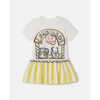 stella mccartney - robe t-shirt à imprimé stand de limonade, femme, ivoire, taille: 24m