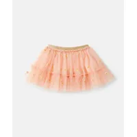 stella mccartney - sunflower embroidery tutu skirt, femme, pink, taille: 12m