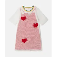 stella mccartney - robe t-shirt en mesh avec caurs, multicolore, taille: 3