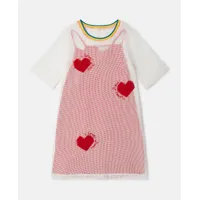 stella mccartney - robe t-shirt en mesh avec caurs, multicolore, taille: 4