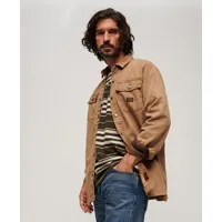 superdry homme surchemise workwear en toile de coton bio marron taille: xl