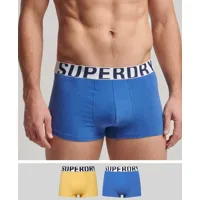superdry homme lot de deux caleçons en coton bio avec logo bleu taille: s