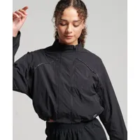 superdry femme sport veste imperméable run cropped noir taille: 40