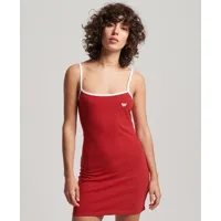 superdry femme robe caraco vintage en jersey rouge taille: 44