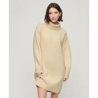 superdry femme robe pull en tricot à col roulé beige taille: 38