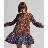 superdry femme mini robe à col montant multiple colours taille: 38