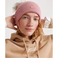 superdry femme bonnet côtelé heritage rose taille: 1taille