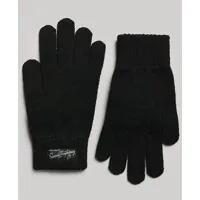 superdry femme gants à logo unisexes essential noir taille: m/l