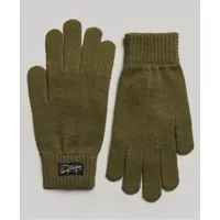 superdry femme gants à logo unisexes essential vert taille: m/l