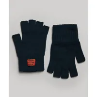 superdry femme gants en maille workwear bleu marine taille: m/l