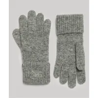 superdry femme gants en maille côtelée gris taille: 1taille
