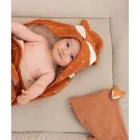 cape de bain camel renard en coton bio bébé - tu