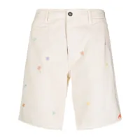 president's- flower embroidered shorts
