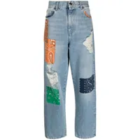 alanui- patchwork denim jeans