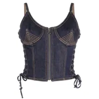 jean paul gaultier- laced detail denim corset top