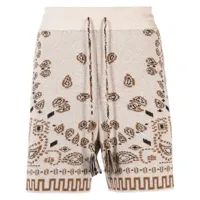 alanui- bandana print cotton shorts