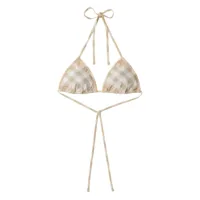burberry- checked triangle bikini top