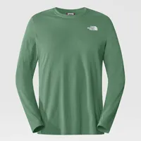 the north face t-shirt à manches longues new peak pour homme deep grass green taille xl