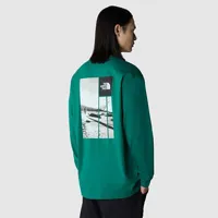 the north face t-shirt à manches longues photo print pour homme tnf green taille l