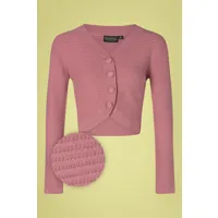 ariane textured knit crop cardigan in pink