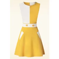 robe contrastée sixties en jaune