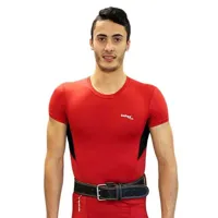 softee leather weightlifting belt rouge m