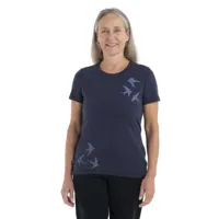 icebreaker central classic swarming shape merino short sleeve t-shirt bleu s femme