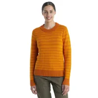 icebreaker waypoint merino crew neck sweater orange xl femme