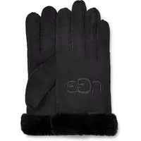 ugg sheepskin embroidered gants in black, taille s, shearling