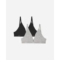 ugg lot de 2 brassières francis in black and grey heather, taille m, other