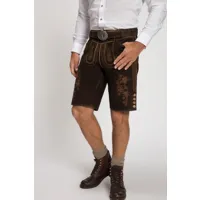 grandes tailles pantalon en cuir suédé de chèvre. tenue traditionnelle bavaroise. broderies typiques. ceinture en cuir gratuite, hommes, marron, taille: 54, cuir, jp1880