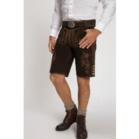 grandes tailles pantalon en cuir suédé de chèvre. tenue traditionnelle bavaroise. broderies typiques. ceinture en cuir gratuite, hommes, marron, taille: 62, cuir, jp1880