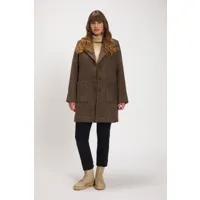grandes tailles manteau court, femmes, marron, taille: 44, polyester/laine, ulla popken