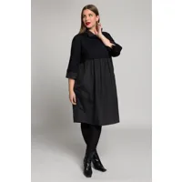 grandes tailles robe trapèze à col montant, femmes, noir, taille: 52/54, polyester/viscose, ulla popken