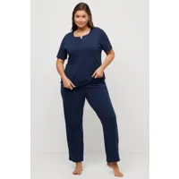grandes tailles pyjama, femmes, bleu, taille: 56/58, coton, ulla popken