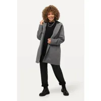 grandes tailles duffle-coat à capuche, femmes, gris, taille: 44/46, polyester/laine, ulla popken