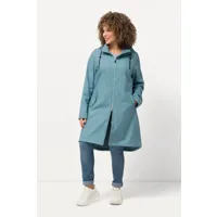 grandes tailles veste longue softshell hyprar, femmes, turquoise, taille: 44/46, polyester, ulla popken